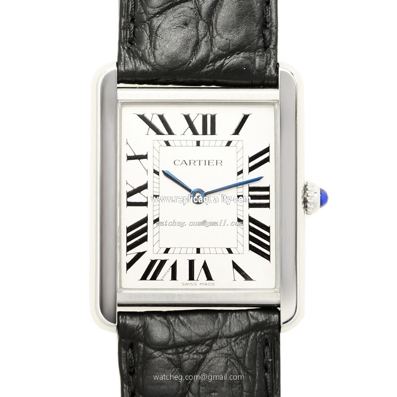 Cartier TANK W5200003 Quartz Stainless Steel White