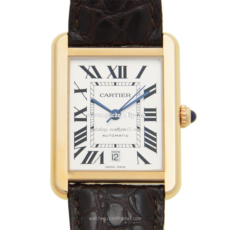 Cartier TANK W5200026 Automatic 18kt Rose Gold & Steel White