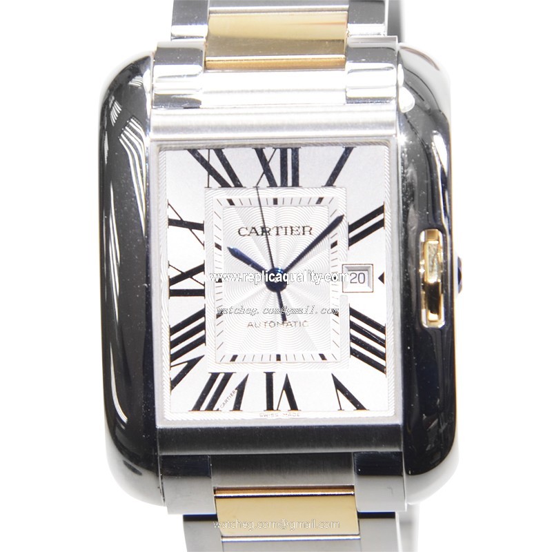 Cartier TANK W5310047 Automatic Stainless Steel Silvery & White