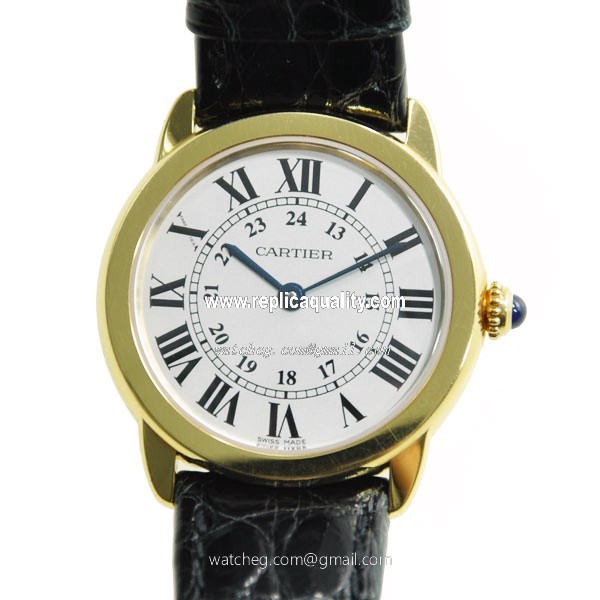 Cartier RONDE SOLO DE CARTIER W6700355 Quartz 18kt Yellow Gold White