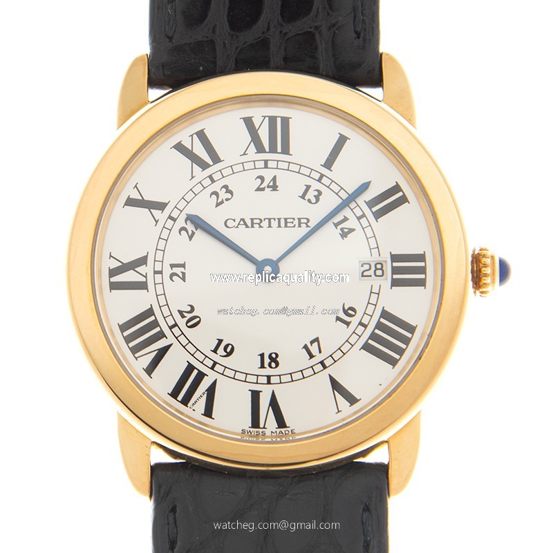 Cartier RONDE SOLO DE CARTIER W6700455 Quartz 18kt Yellow Gold White