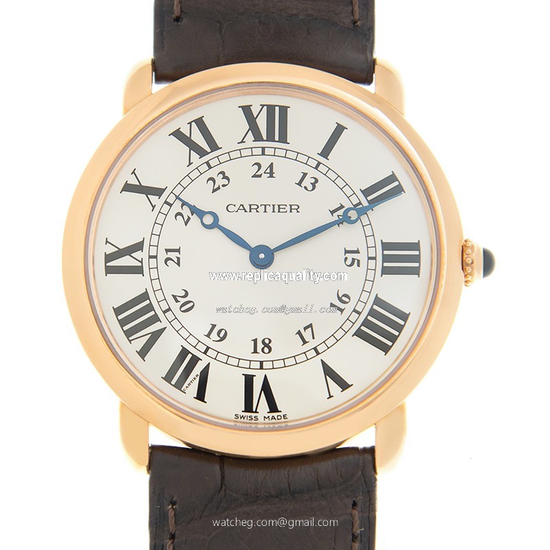 Cartier RONDE LOUIS CARTIER W6800251 Manual Wind 18kt Rose Gold Silvery & White