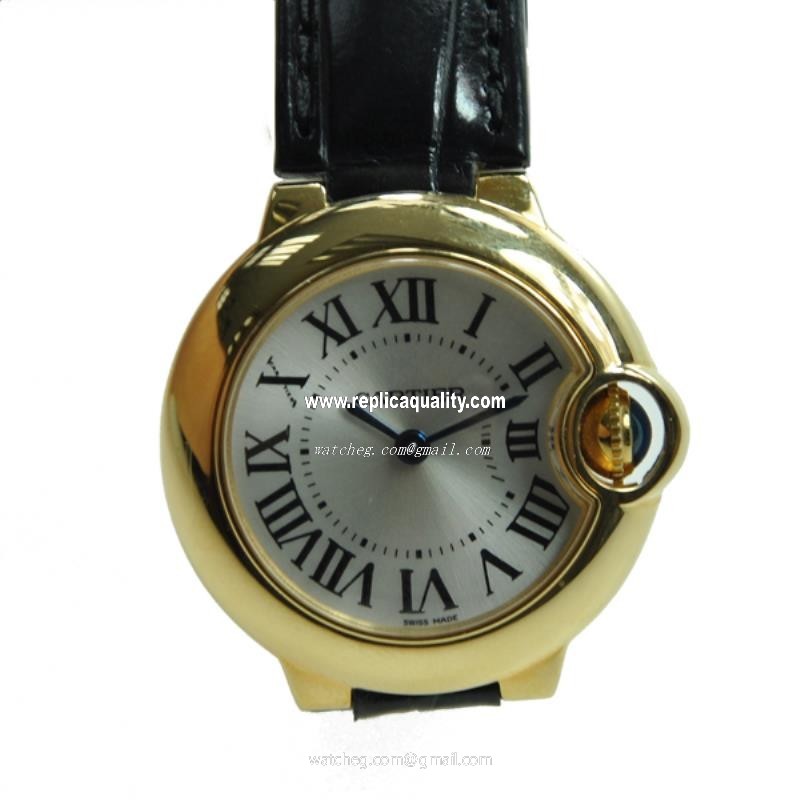Cartier BALLON BLEU W6900156 Quartz 18kt Yellow Gold Silver