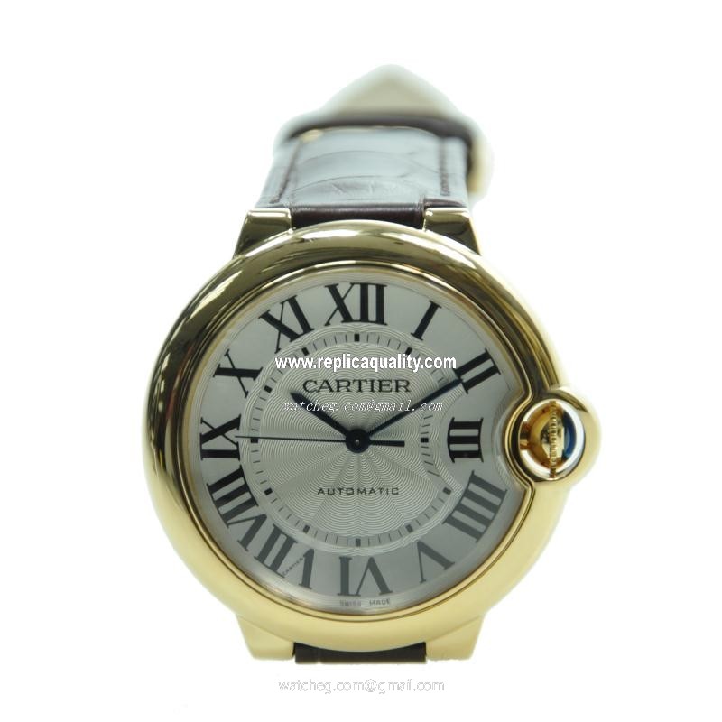 Cartier BALLON BLEU W6900356 Automatic 18kt Yellow Gold Silver