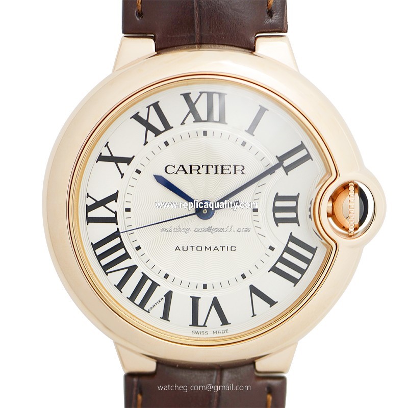 Cartier BALLON BLEU W6900456 Automatic 18kt Rose Gold Silvery & White