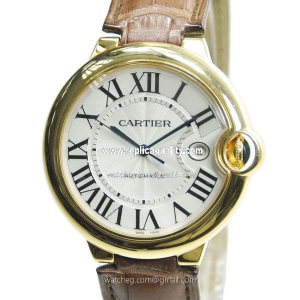 Cartier BALLON BLEU W6900551 Automatic 18kt Yellow Gold Silvery & White