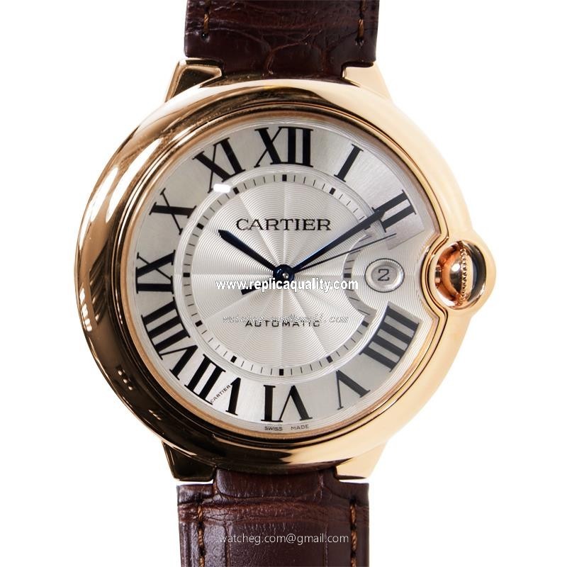 Cartier BALLON BLEU W6900651 Automatic 18kt Rose Gold Silvery & White