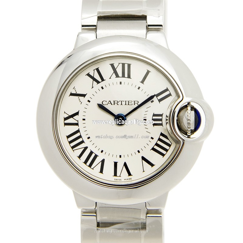 Cartier BALLON BLEU W69010Z4 Quartz Stainless Steel Silver
