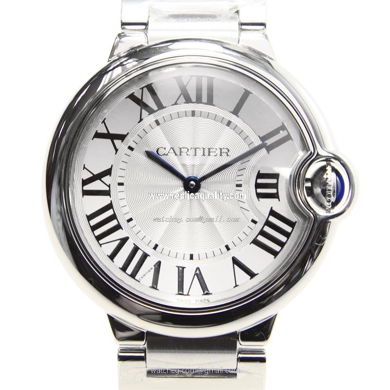 Cartier BALLON BLEU W69011Z4 Quartz Stainless Steel Silvery & White