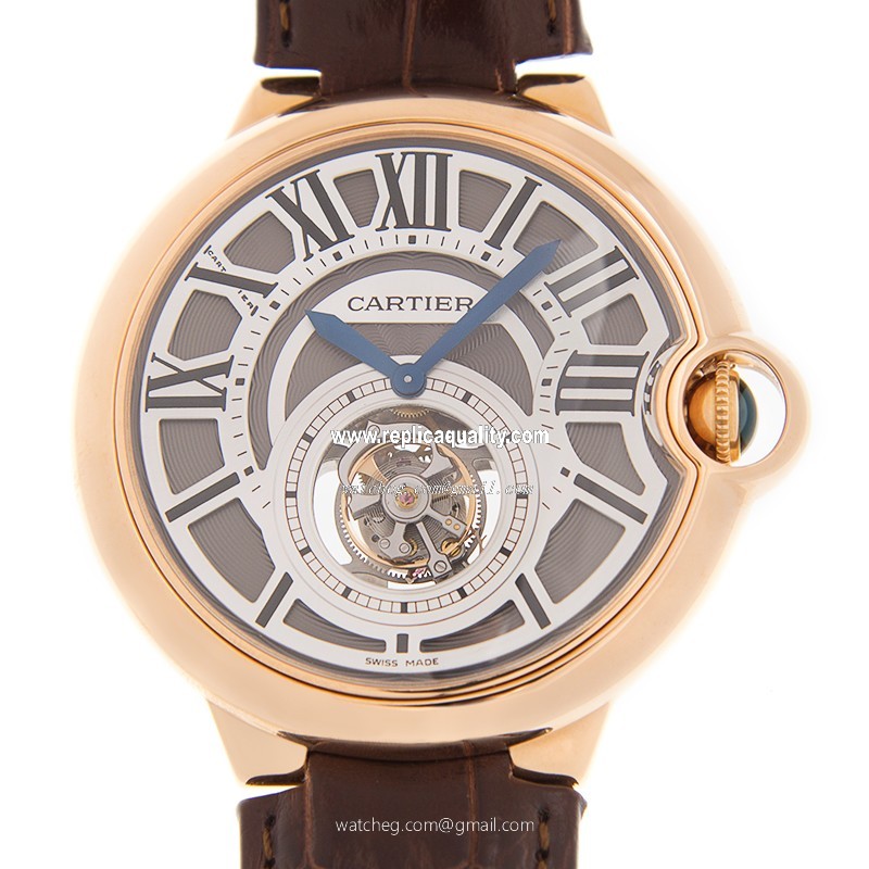 Cartier BALLON BLEU W6920001 Manual Wind 18kt Rose Gold Gray