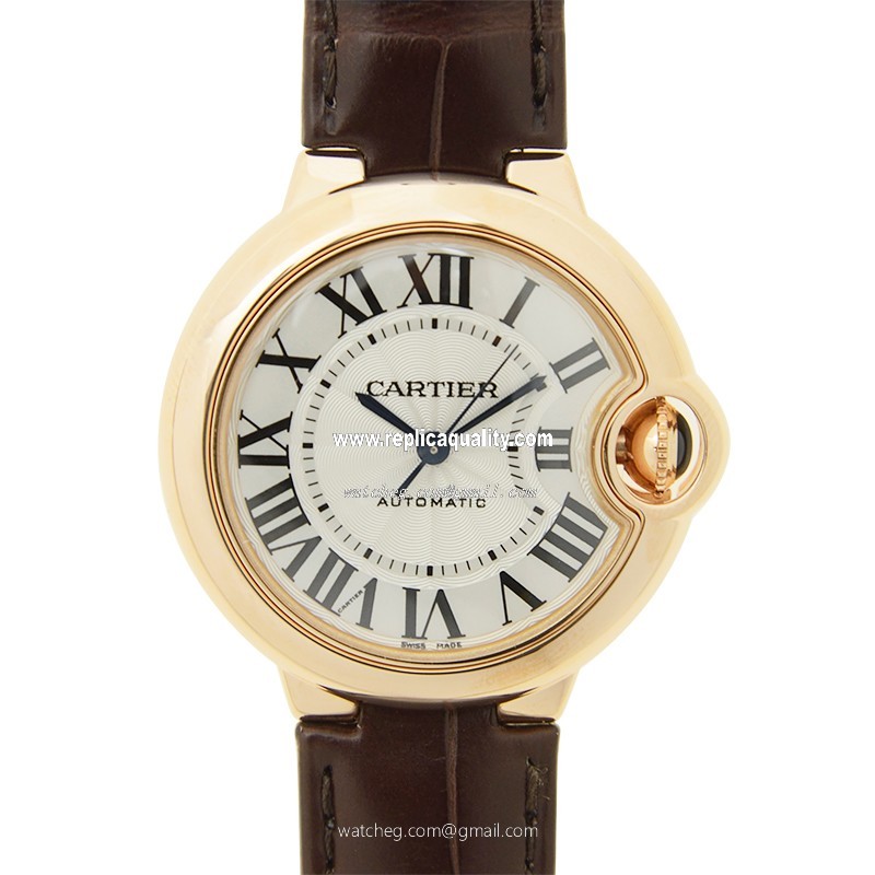 Cartier BALLON BLEU W6920069 Automatic 18kt Rose Gold Silver