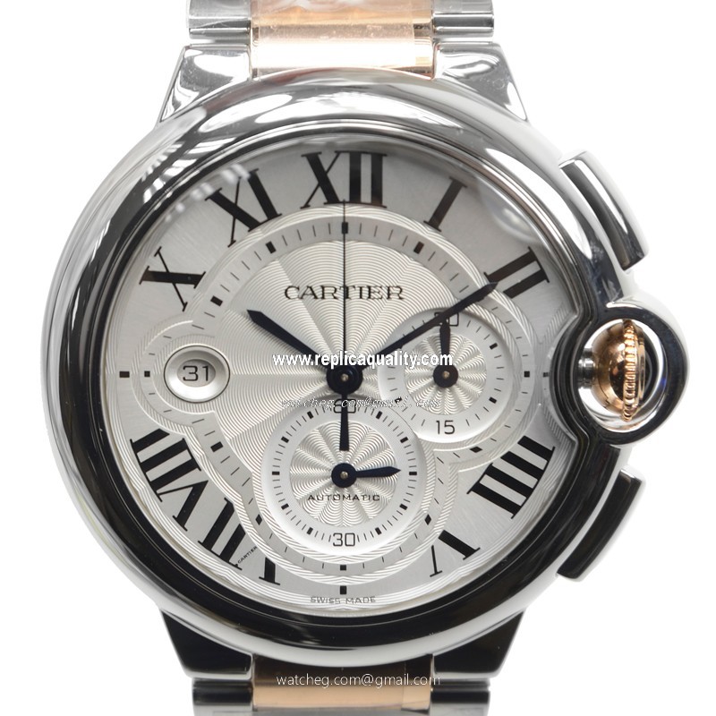 Cartier BALLON BLEU W6920075 Automatic 18kt Rose Gold Silver