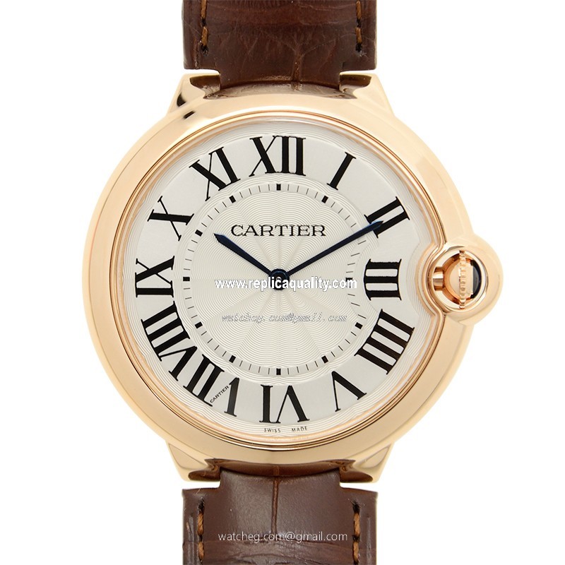 Cartier BALLON BLEU W6920083 Manual Wind 18kt Rose Gold Silver