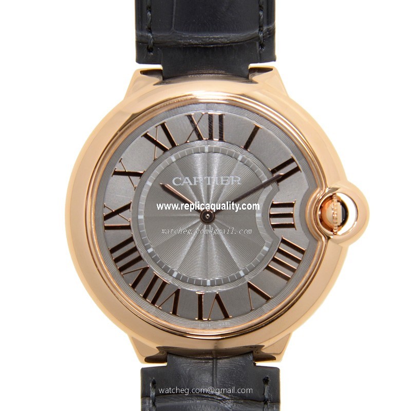 Cartier BALLON BLEU W6920089 Manual Wind 18kt Rose Gold Gray
