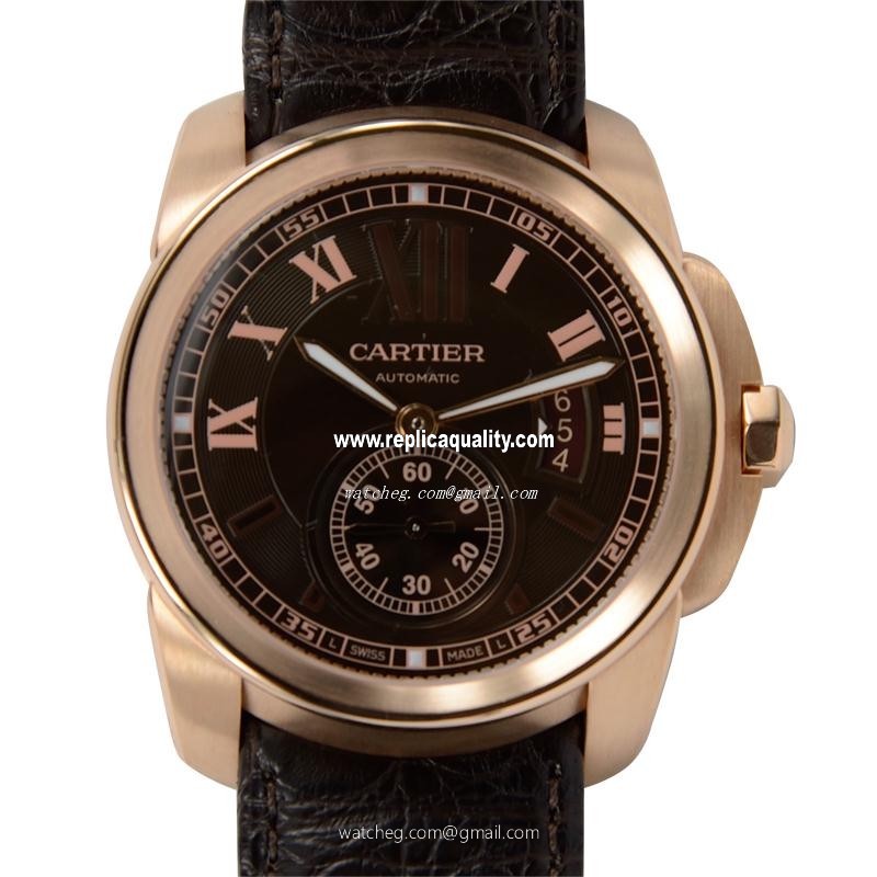 Cartier CALIBRE DE CARTIER W7100007 Automatic 18kt Rose Gold Brown