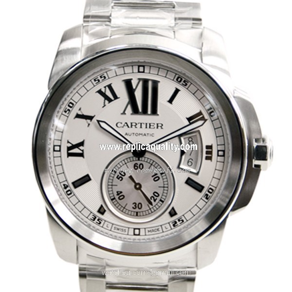 Cartier CALIBRE DE CARTIER W7100015 Automatic Stainless Steel Silvery & White