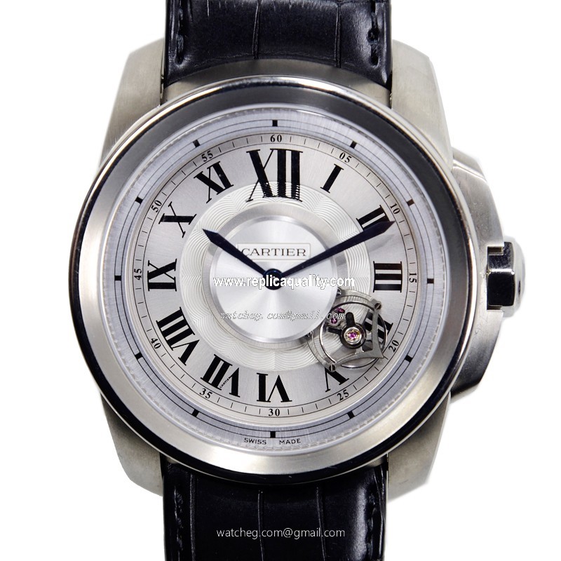 Cartier CALIBRE DE CARTIER W7100028 Manual Wind Titanium Silvery & White