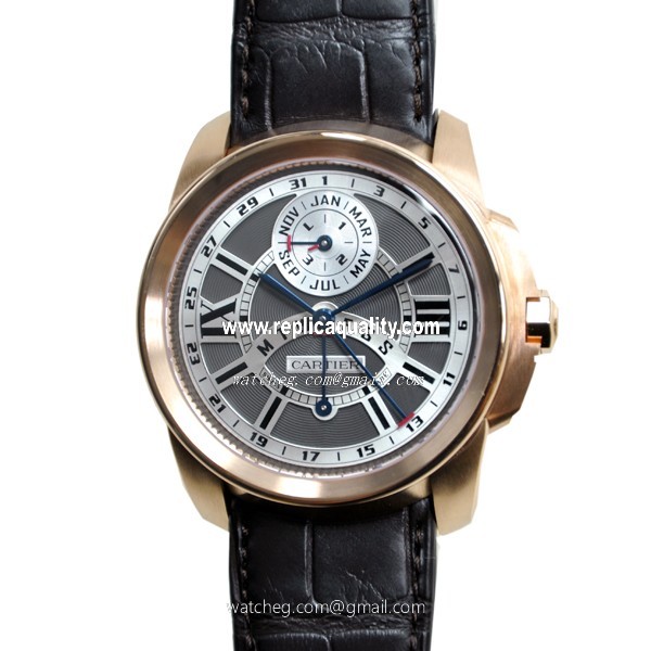 Cartier CALIBRE DE CARTIER W7100029 Automatic 18kt Rose Gold Dark grey