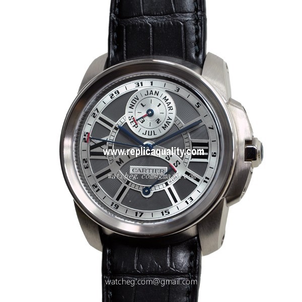 Cartier CALIBRE DE CARTIER W7100030 Automatic 18kt White Gold Gray