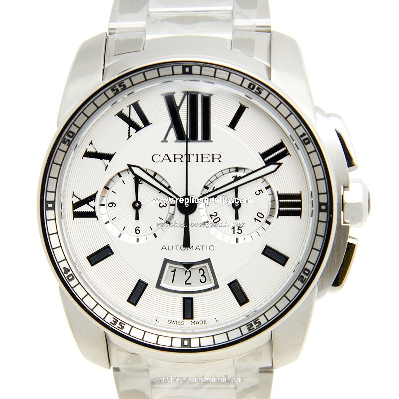 Cartier CALIBRE DE CARTIER W7100045 Automatic Stainless Steel Silvery & White