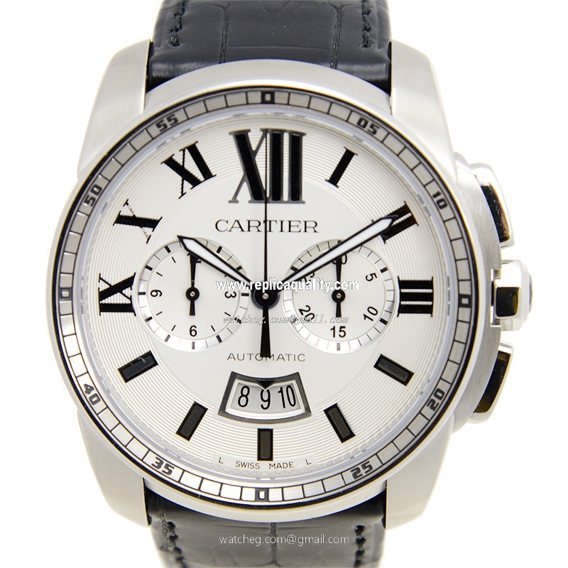 Cartier CALIBRE DE CARTIER W7100046 Automatic Stainless Steel Silvery & White