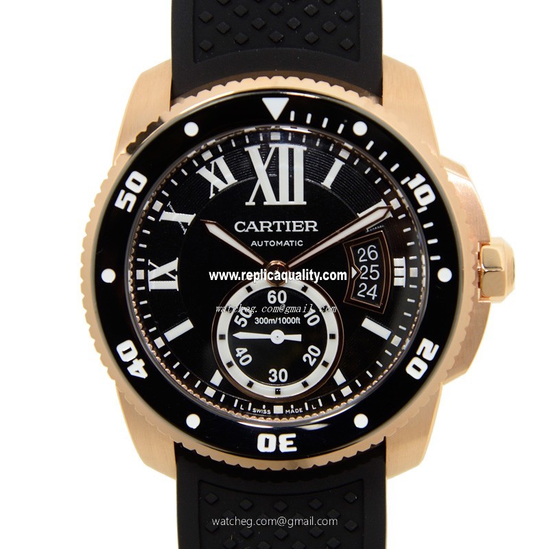 Cartier CALIBRE DE CARTIER W7100052 Automatic 18kt Gold & Steel Black