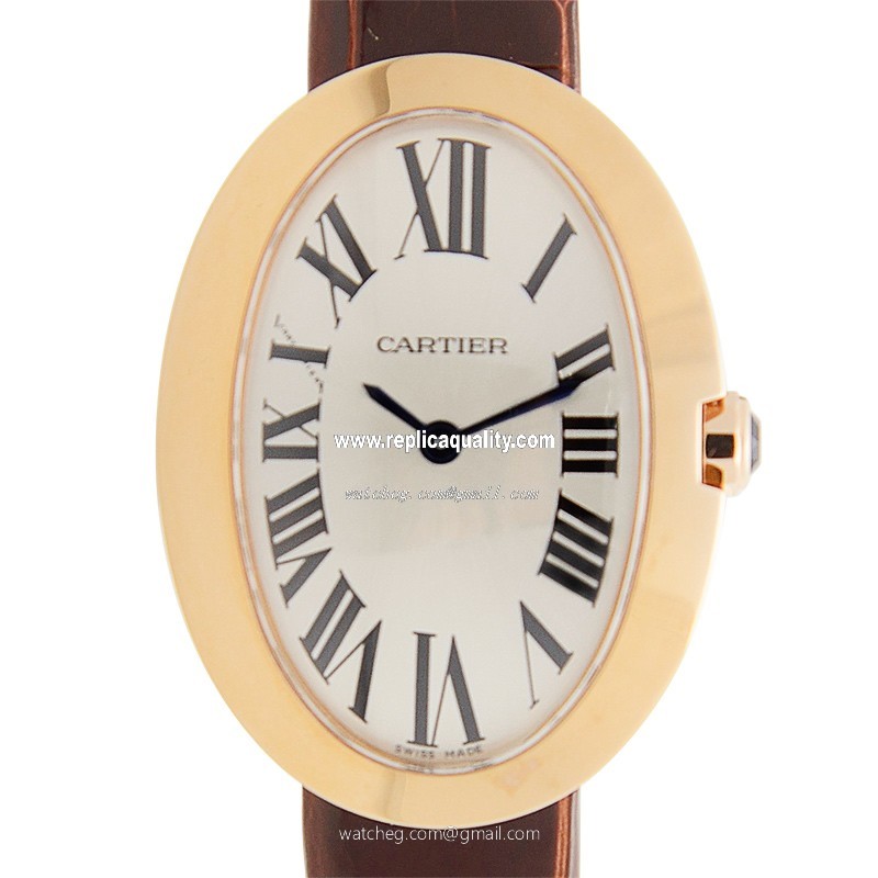 Cartier BAIGNOIRE W8000007 Quartz 18kt Rose Gold Silver