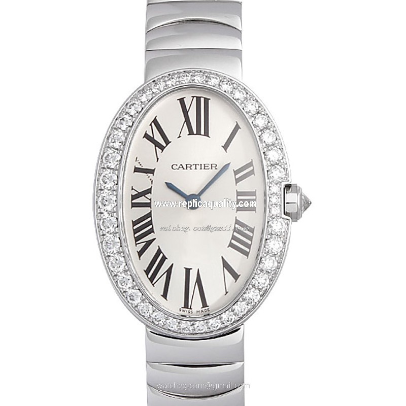 Cartier BAIGNOIRE WB520006 Quartz 18kt White Gold & Diamond White