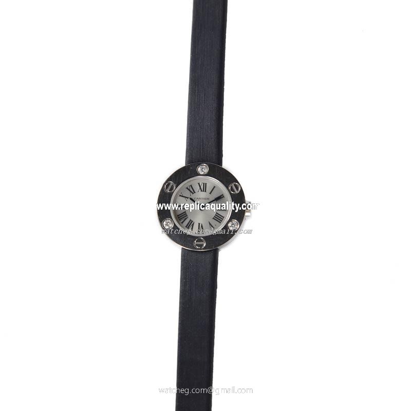 Cartier LOVE WE800131 Quartz 18kt White Gold Silvery & White