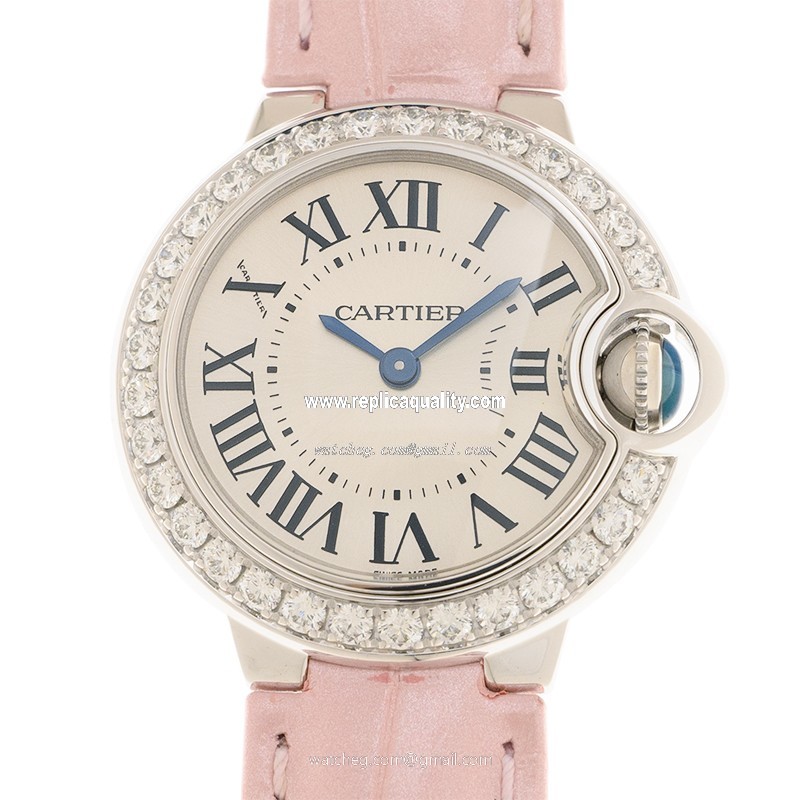 Cartier BALLON BLEU WE900351 Quartz 18kt White Gold & Diamond Silver