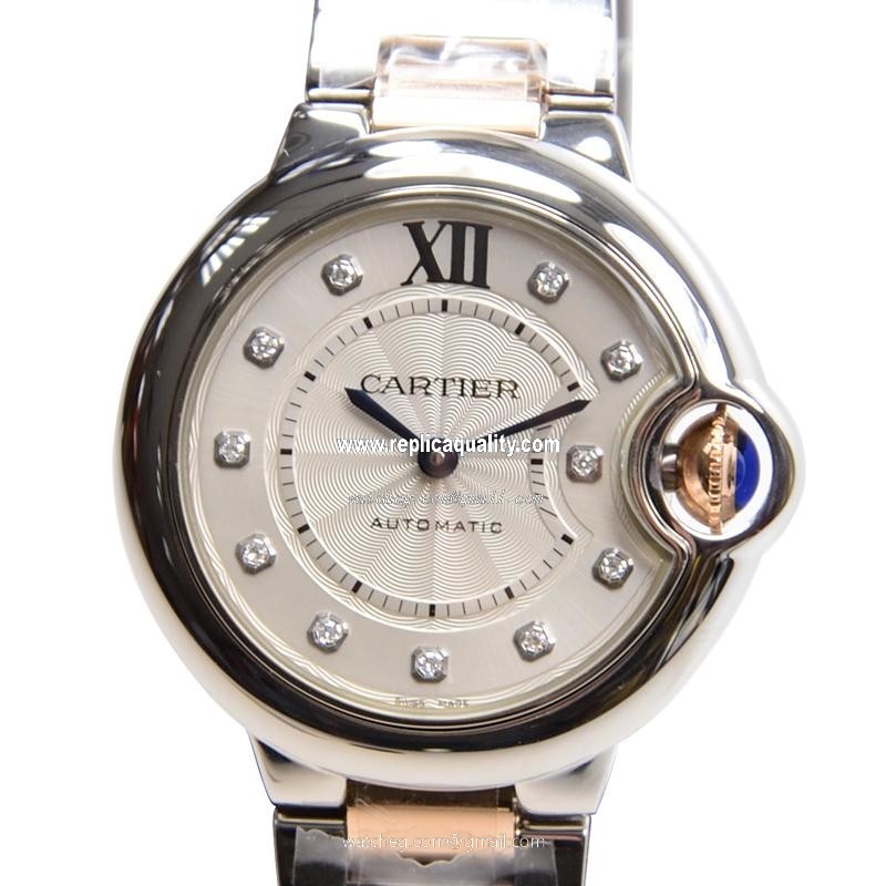 Cartier BALLON BLEU WE902044 Automatic Stainless Steel Silvery & White