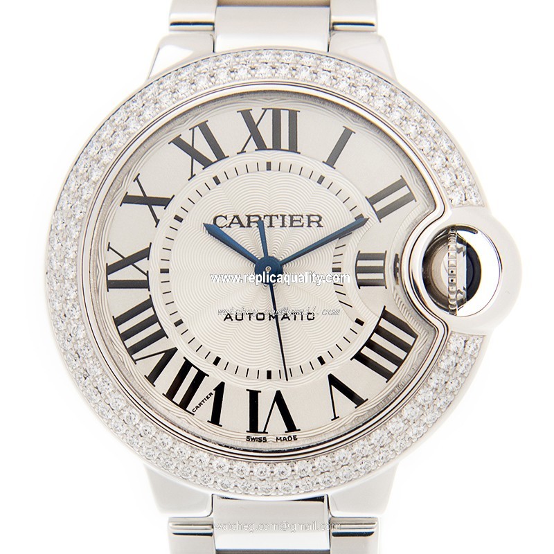 Cartier BALLON BLEU WE902065 Automatic 18kt White Gold & Diamond Silver