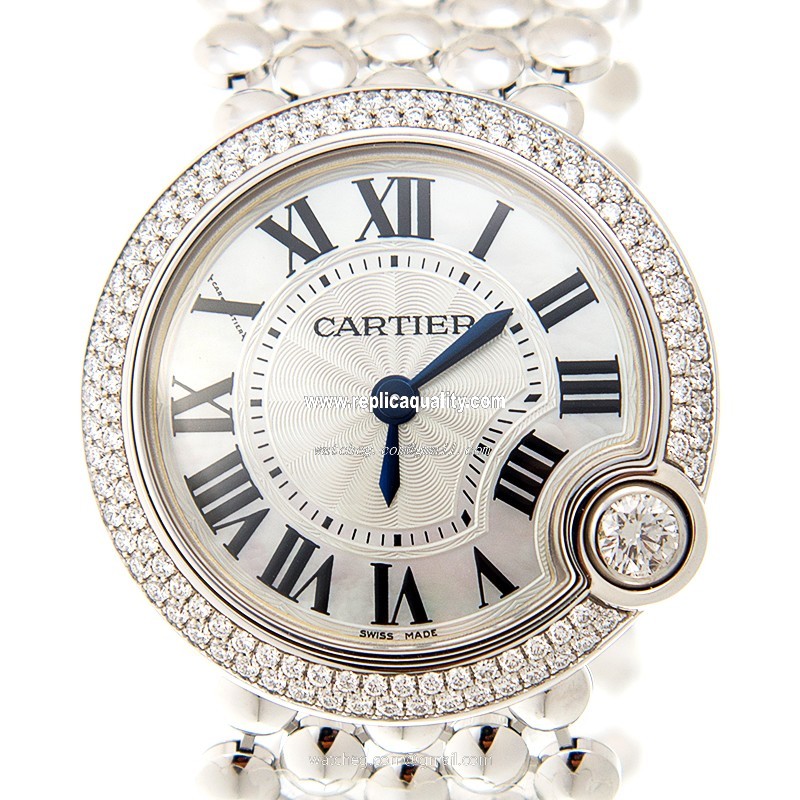 Cartier BALLON BLEU WE902072 Quartz 18kt White Gold & Diamond Silver