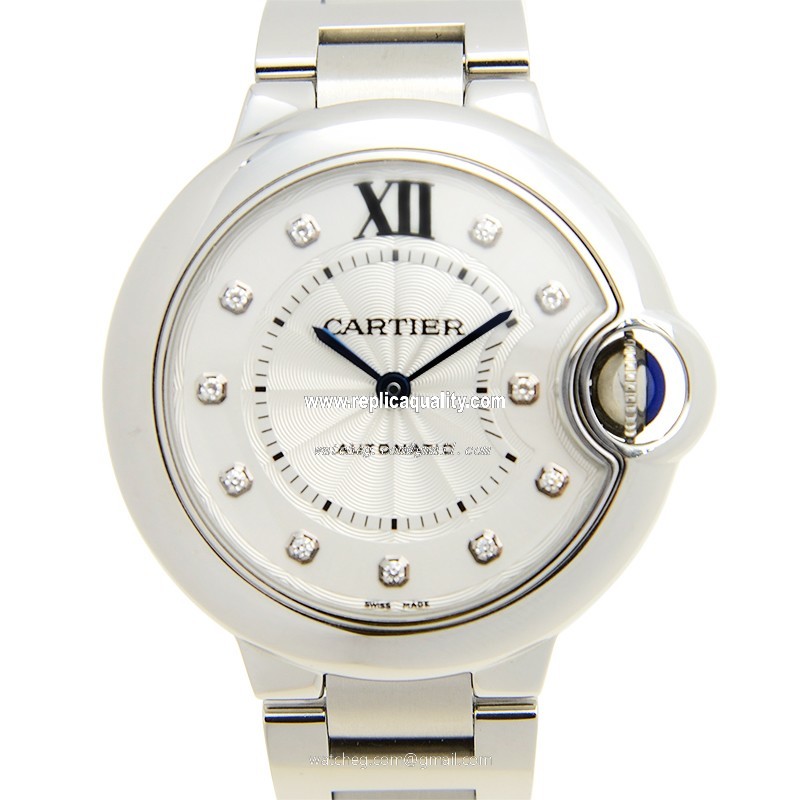 Cartier BALLON BLEU WE902074 Automatic Stainless Steel Silvery & White
