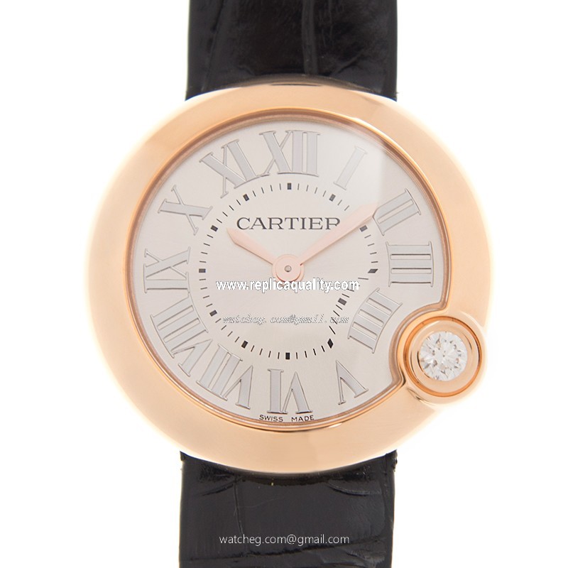 Cartier BALLON BLANC DE CARTIER WGBL0003 Quartz 18kt Rose Gold Silver
