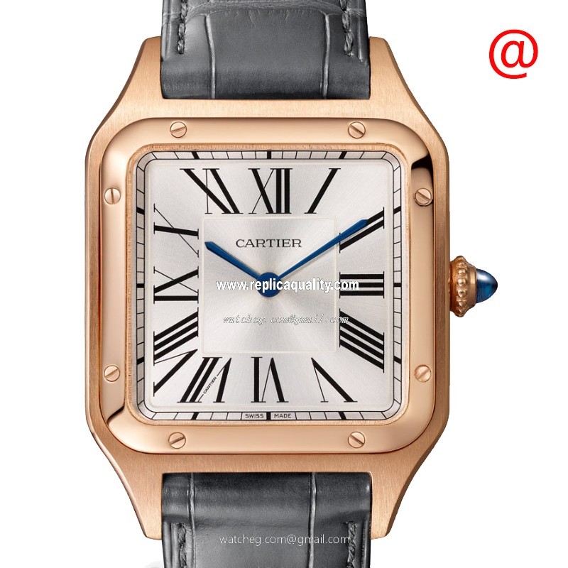 Cartier SANTOS WGSA0021 Quartz 18kt Rose Gold Silver