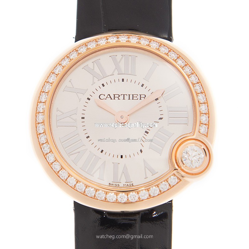 Cartier BALLON BLEU WJBB0005 Automatic 18kt Rose Gold & Diamonds Silver