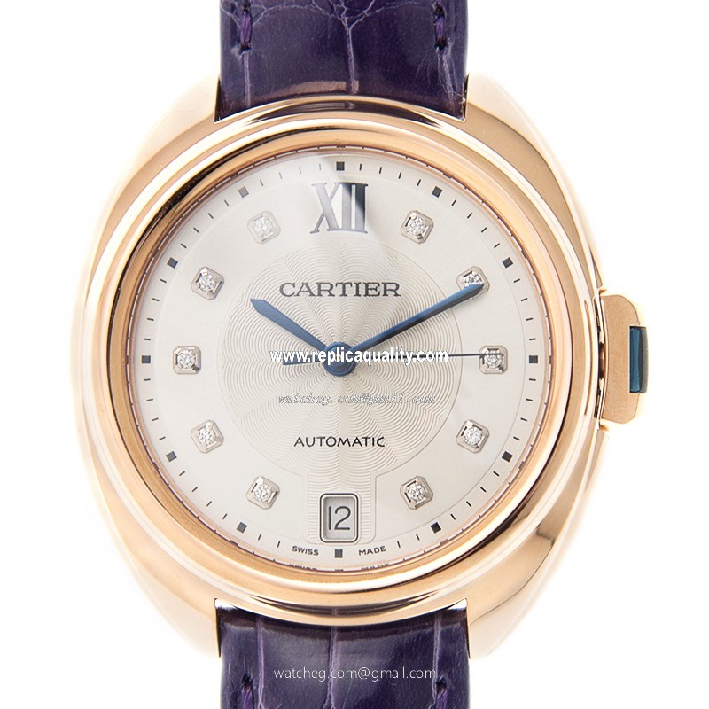Cartier CLe DE CARTIER WJCL0032 Automatic 18kt Rose Gold Silvery & White