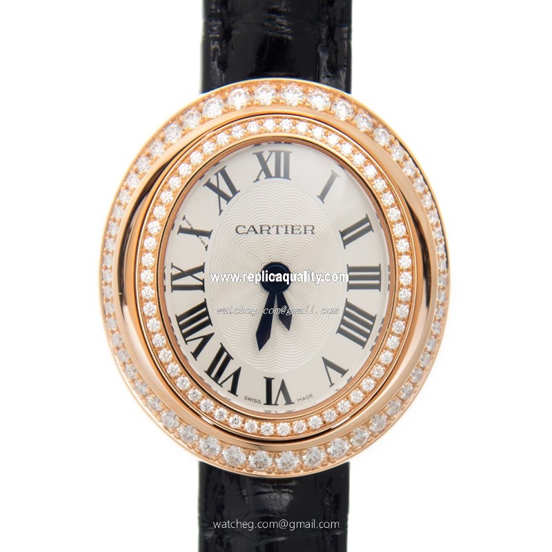 Cartier HYPNOSE WJHY0003 Quartz 18kt Rose Gold & Diamonds Silvery & White