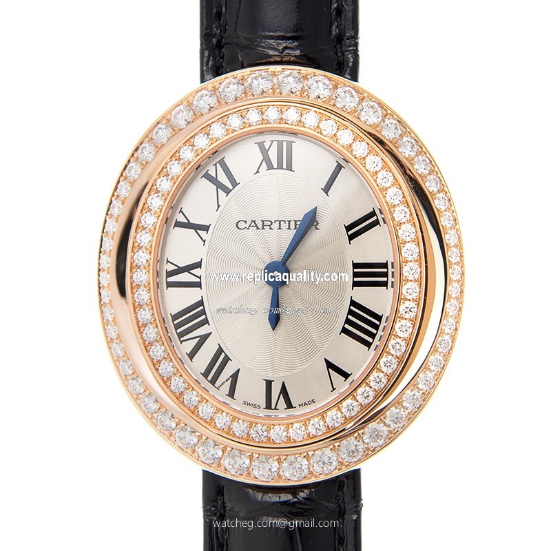 Cartier HYPNOSE WJHY0006 Quartz 18kt Rose Gold & Diamonds Silver