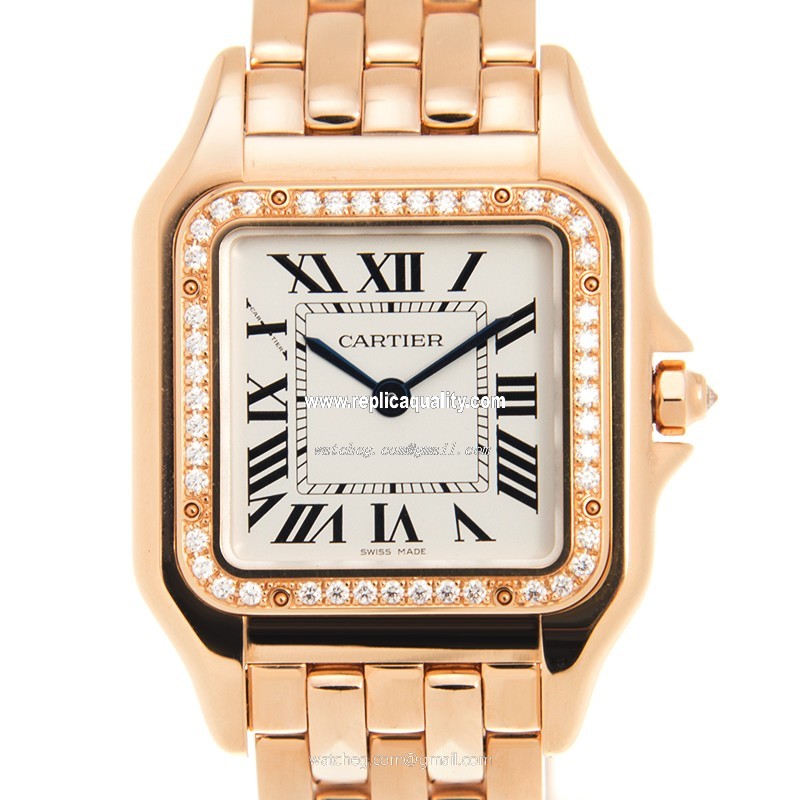 Cartier PANTHeRE DE CARTIER WJPN0009 Quartz 18kt Rose Gold & Diamonds Silvery & White