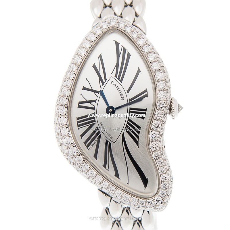 Cartier CRASH WL420051 Manual Wind 18kt White Gold & Diamond Silver