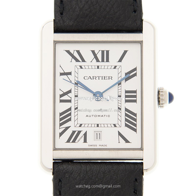 Cartier TANK WSTA0029 Automatic Stainless Steel Silvery & White