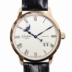 Glashutte SENATOR PANORAMA DATE 100-04-32-15-04 Automatic 18kt Rose Gold Silver