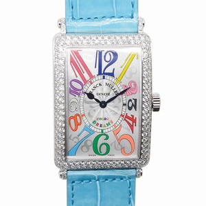 Franck Muller LONG ISLAND 1002 QZ COL DRM D (OG) Quartz 18kt White Gold & Diamond Silver
