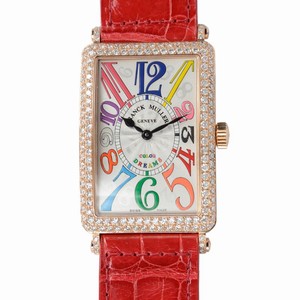 Franck Muller LONG ISLAND 1002QZDCOLDRM(5N) Quartz 18kt Rose Gold & Diamonds White