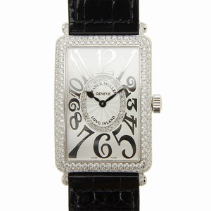 Franck Muller LONG ISLAND 1002 QZ REL D CD 1R (OG) Quartz 18kt White Gold & Diamond Silver