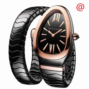 Bulgari SERPENTI SPIGA 102735 Quartz 18kt Rose Gold & Ceramic Black