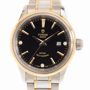 Tudor STYLE 12103-65013-369DI-BK Automatic 18kt Gold & Steel Black