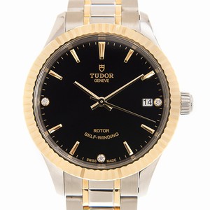 Tudor STYLE 12313-65033-369DI-BK Automatic 18kt Gold & Steel Black